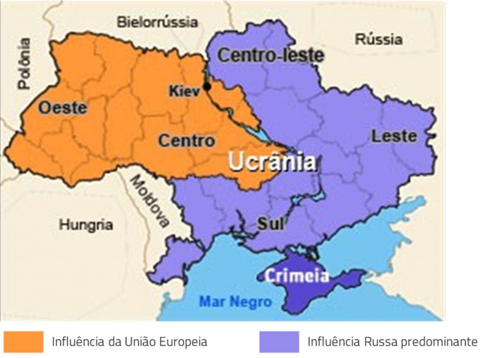 Mapa Leste Ucrânia / Rússia